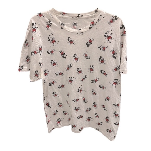 Disney Store womens t-shirt XL white black red Mickey Mouse short sleeve - Picture 1 of 3